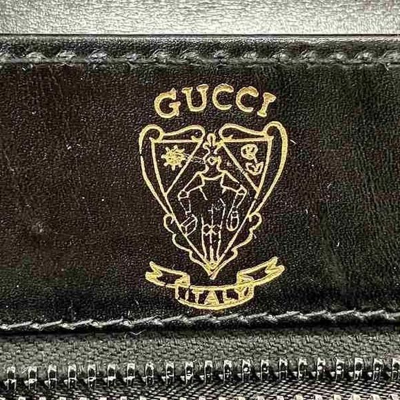 Gucci Old Gucci GG Logo Leather Black Bag Shoulder Bag Women - Picture 4 of 9